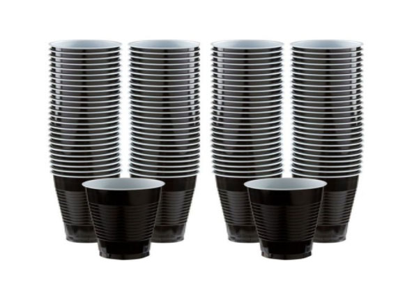 473ml black plastic cups