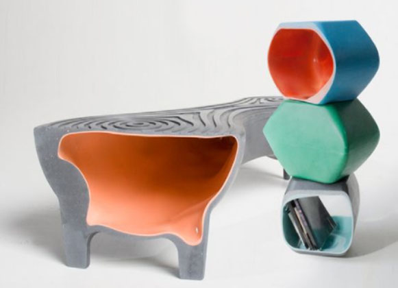 Hollow rotation molded furniture