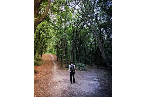 Man at a crossroad